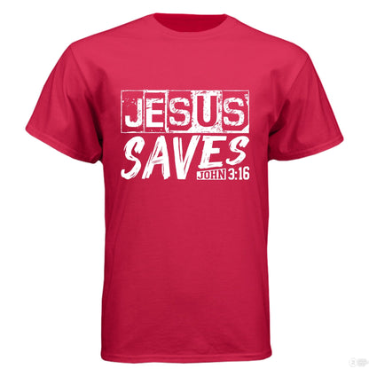 He Saves Men's Christian T-shirt - ClaimedbyGodDesigns