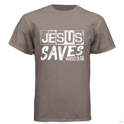 He Saves Men's Christian T-shirt - ClaimedbyGodDesigns