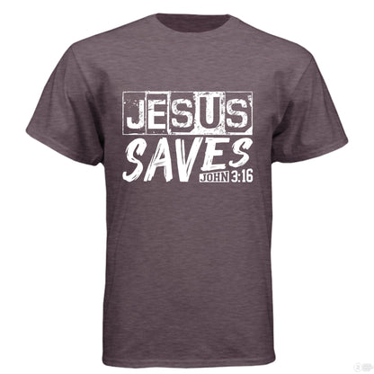 He Saves Men's Christian T-shirt - ClaimedbyGodDesigns