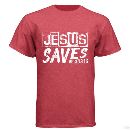 He Saves Men's Christian T-shirt - ClaimedbyGodDesigns