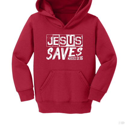 He Saves Toddler Christian Fleece Pullover Hooded Sweatshirt - ClaimedbyGodDesigns