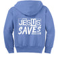 He Saves Youth Christian Full - Zip Fleece Hooded Sweatshirt - ClaimedbyGodDesigns