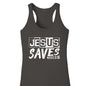 He Saves Women’s Christian Racerback Tank - top - ClaimedbyGodDesigns