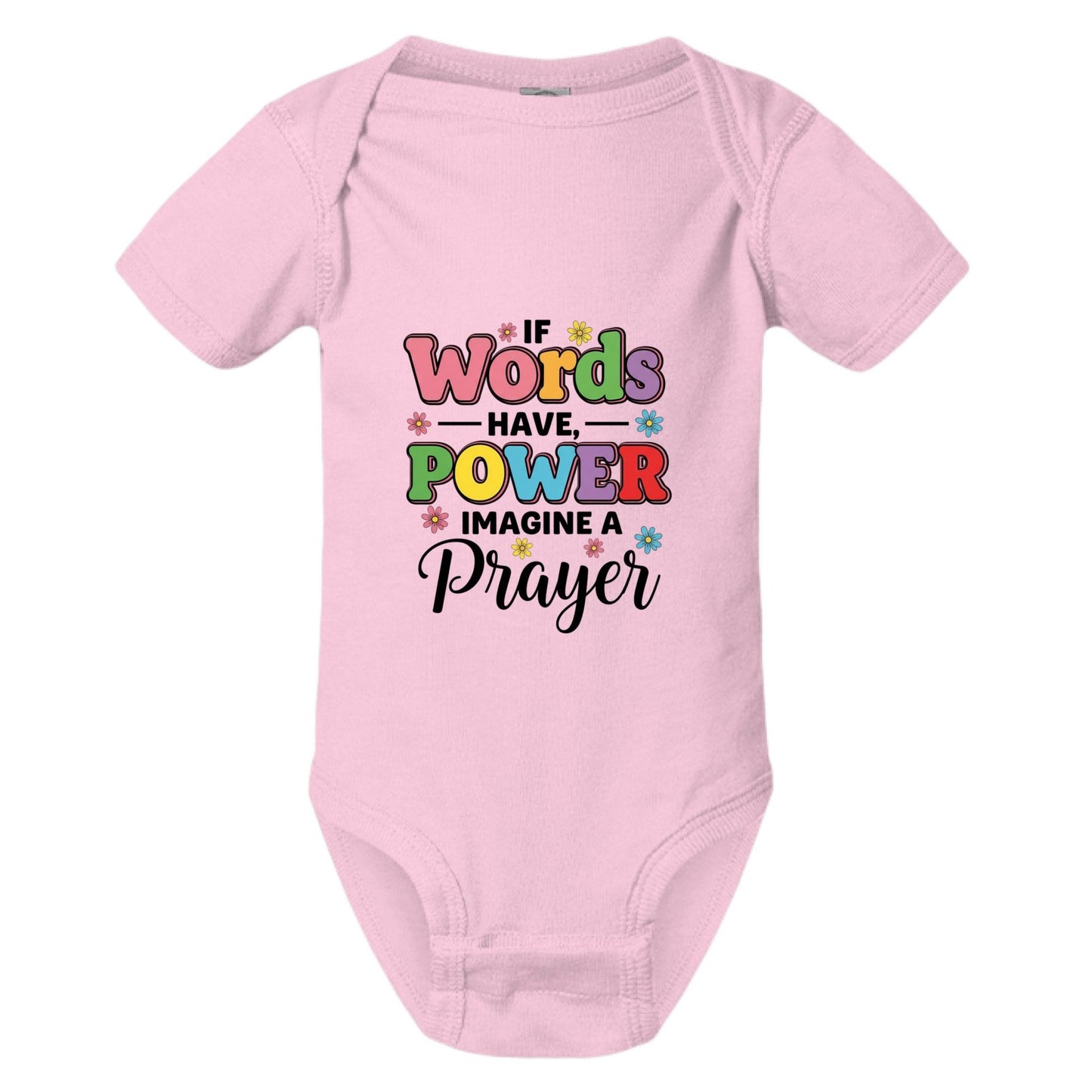 If Words Have Power Imagine A Prayer Christian Baby Jumpsuit - ClaimedbyGodDesigns