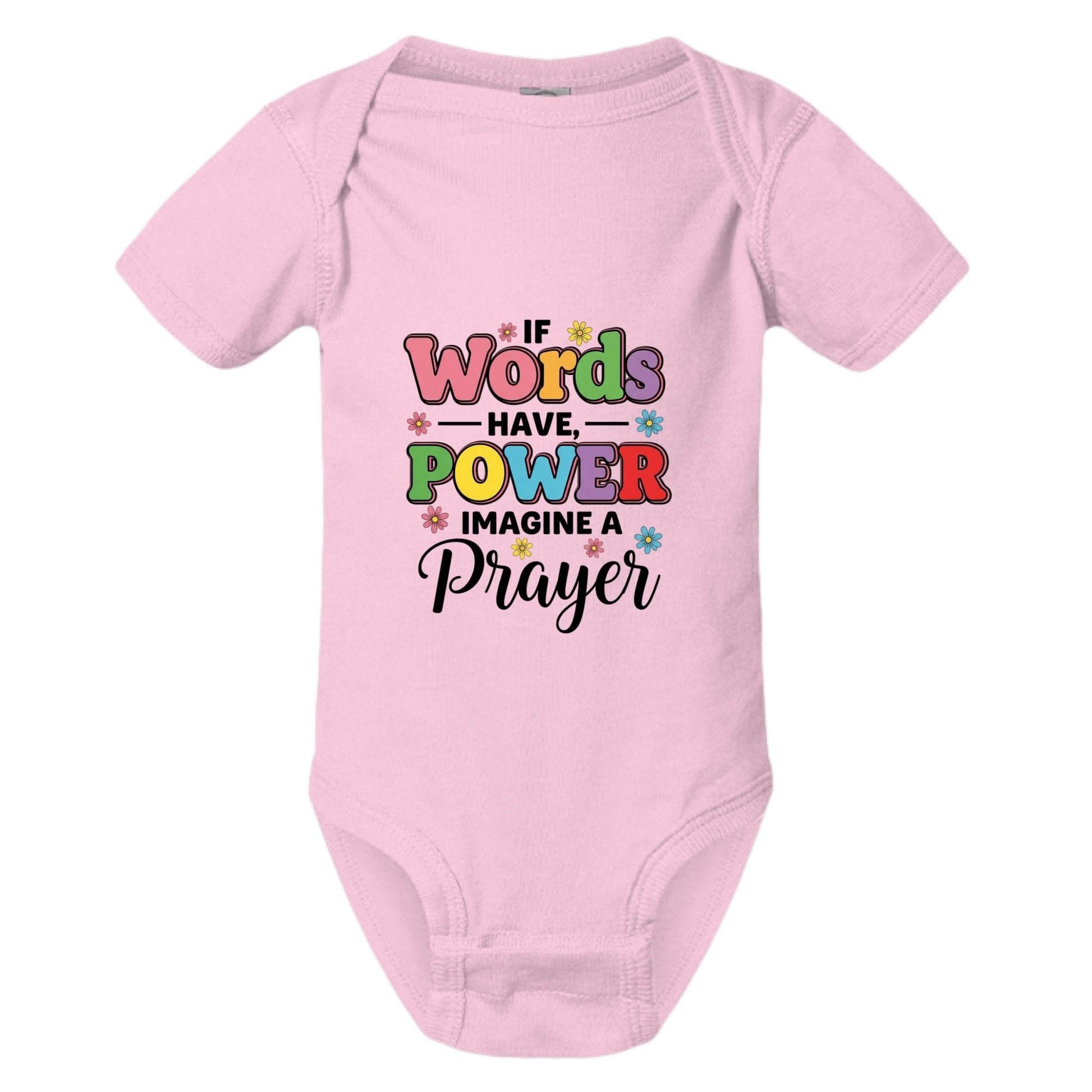 If Words Have Power Imagine A Prayer Christian Baby Jumpsuit - ClaimedbyGodDesigns