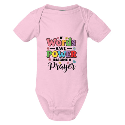 If Words Have Power Imagine A Prayer Christian Baby Jumpsuit - ClaimedbyGodDesigns