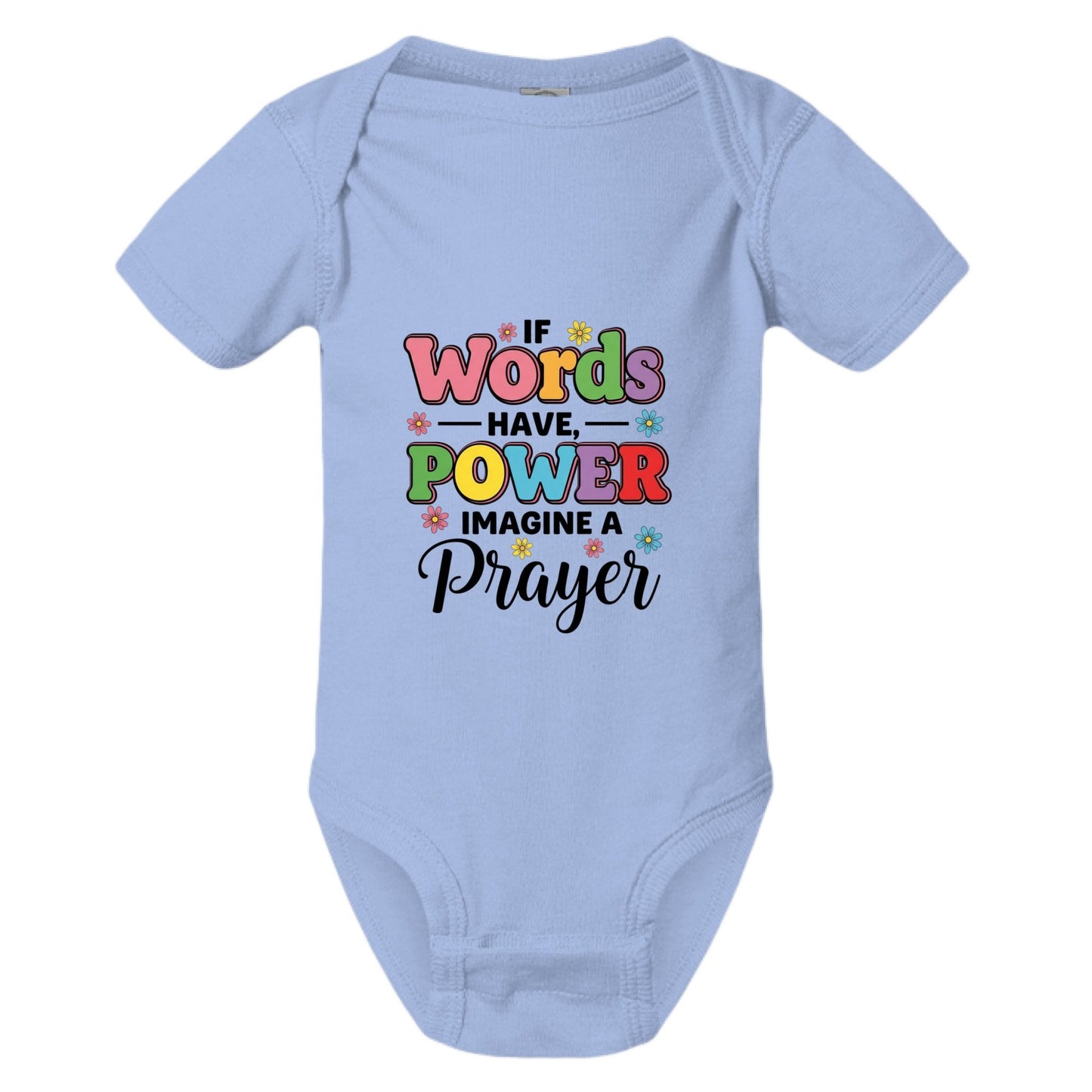 If Words Have Power Imagine A Prayer Christian Baby Jumpsuit - ClaimedbyGodDesigns