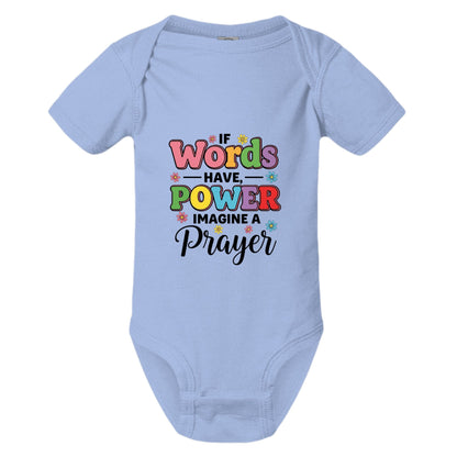 If Words Have Power Imagine A Prayer Christian Baby Jumpsuit - ClaimedbyGodDesigns