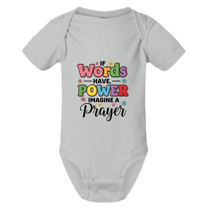 If Words Have Power Imagine A Prayer Christian Baby Jumpsuit - ClaimedbyGodDesigns