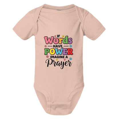 If Words Have Power Imagine A Prayer Christian Baby Jumpsuit - ClaimedbyGodDesigns