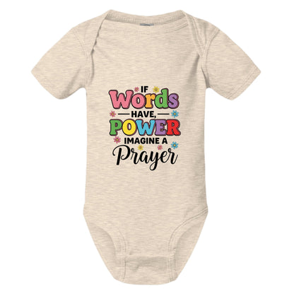 If Words Have Power Imagine A Prayer Christian Baby Jumpsuit - ClaimedbyGodDesigns