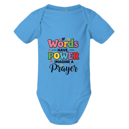 If Words Have Power Imagine A Prayer Christian Baby Jumpsuit - ClaimedbyGodDesigns