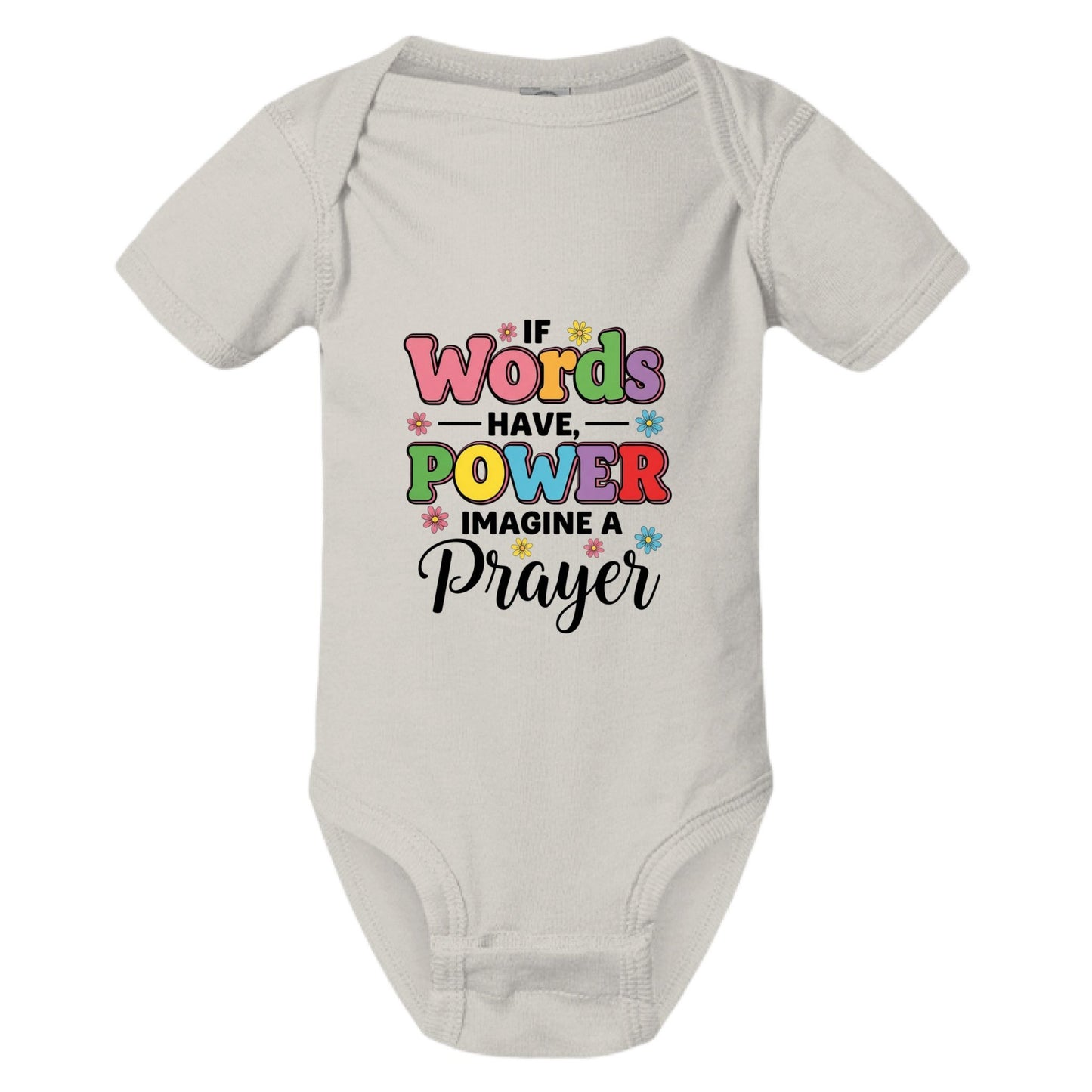 If Words Have Power Imagine A Prayer Christian Baby Jumpsuit - ClaimedbyGodDesigns