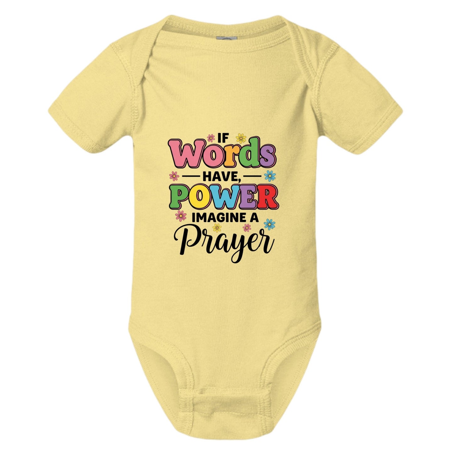 If Words Have Power Imagine A Prayer Christian Baby Jumpsuit - ClaimedbyGodDesigns