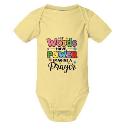 If Words Have Power Imagine A Prayer Christian Baby Jumpsuit - ClaimedbyGodDesigns