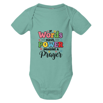 If Words Have Power Imagine A Prayer Christian Baby Jumpsuit - ClaimedbyGodDesigns