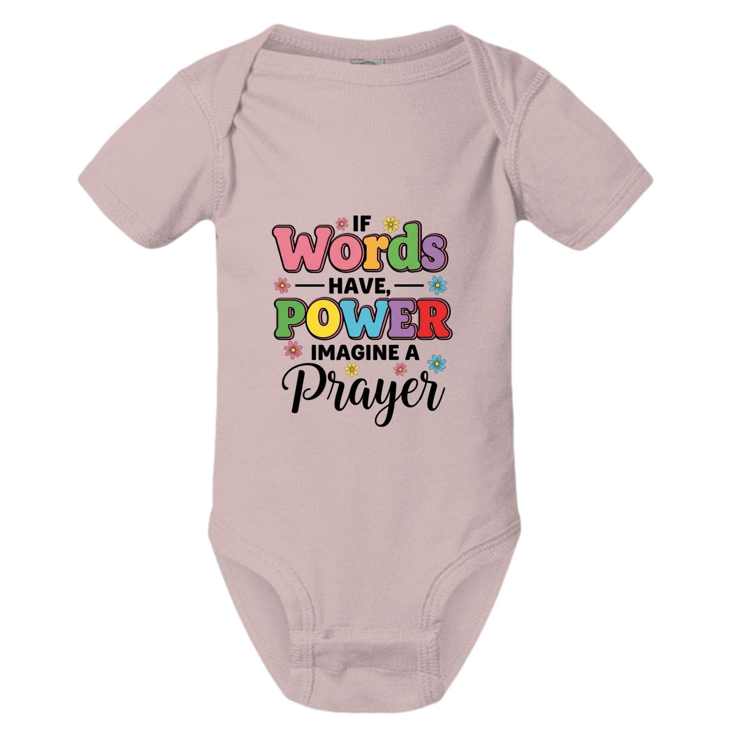 If Words Have Power Imagine A Prayer Christian Baby Jumpsuit - ClaimedbyGodDesigns