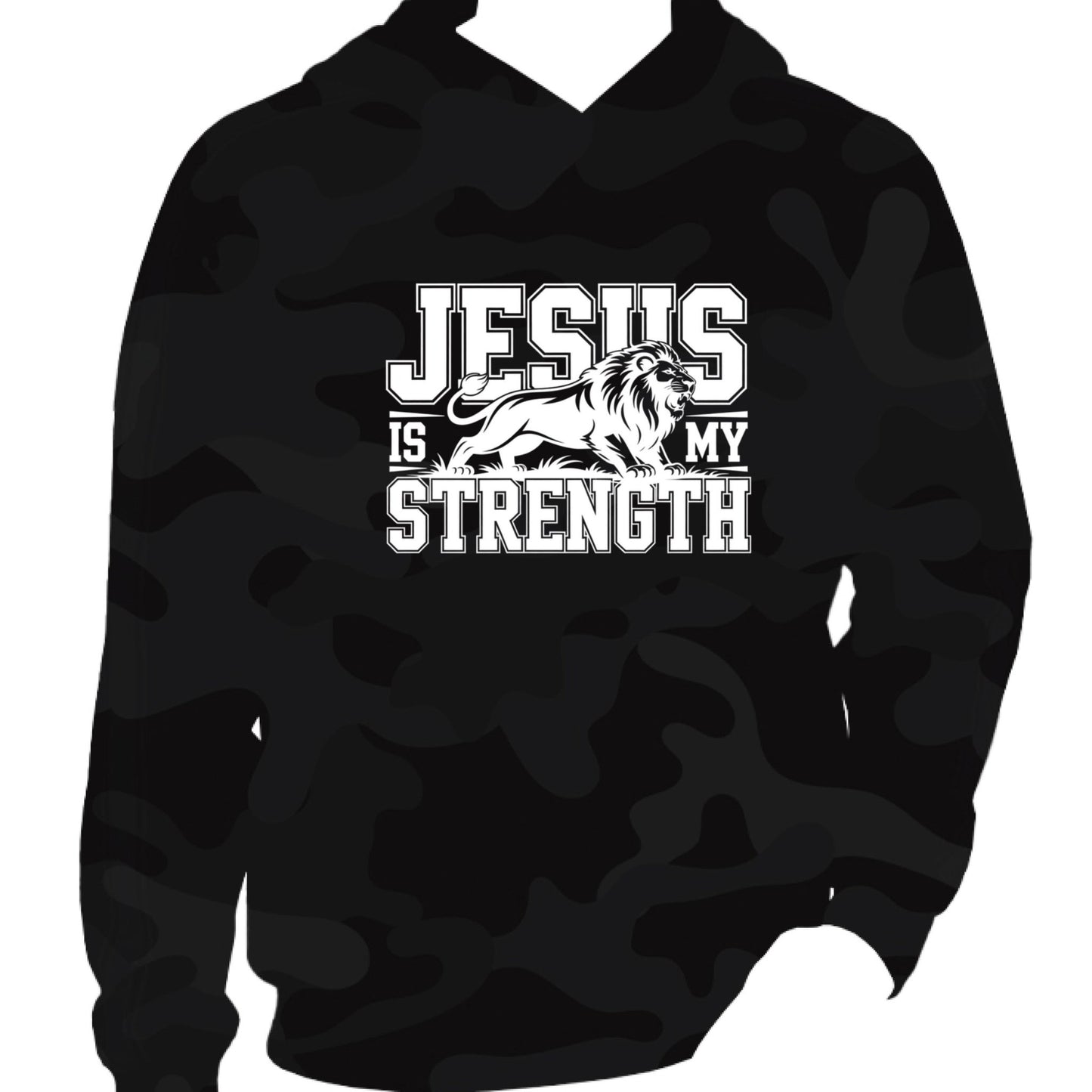 He Is My Strength Men’s Christian Pullover Hooded Sweatshirt - ClaimedbyGodDesigns