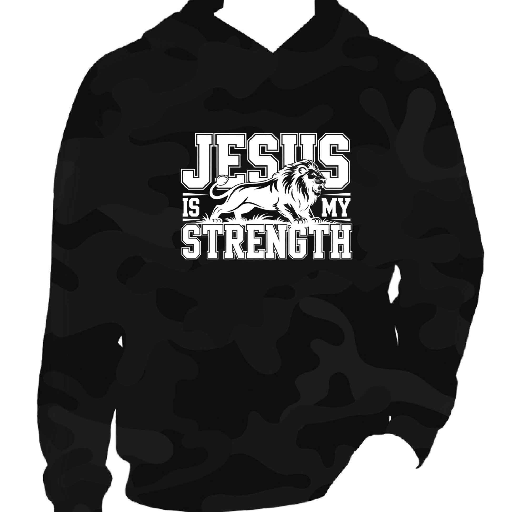 He Is My Strength Men’s Christian Pullover Hooded Sweatshirt - ClaimedbyGodDesigns