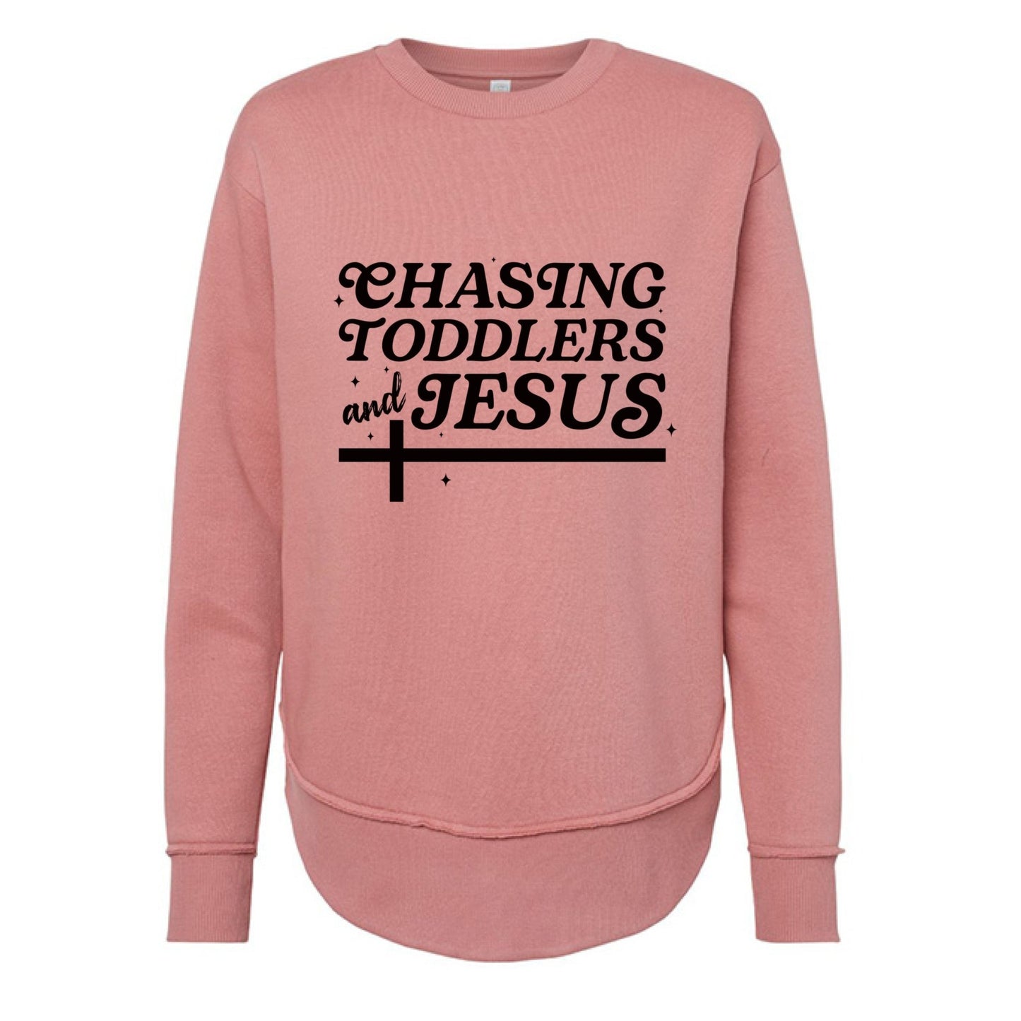 Chasing Toddlers And Him Women’s Christian Pullover Weekend Fleece Sweatshirt - ClaimedbyGodDesigns