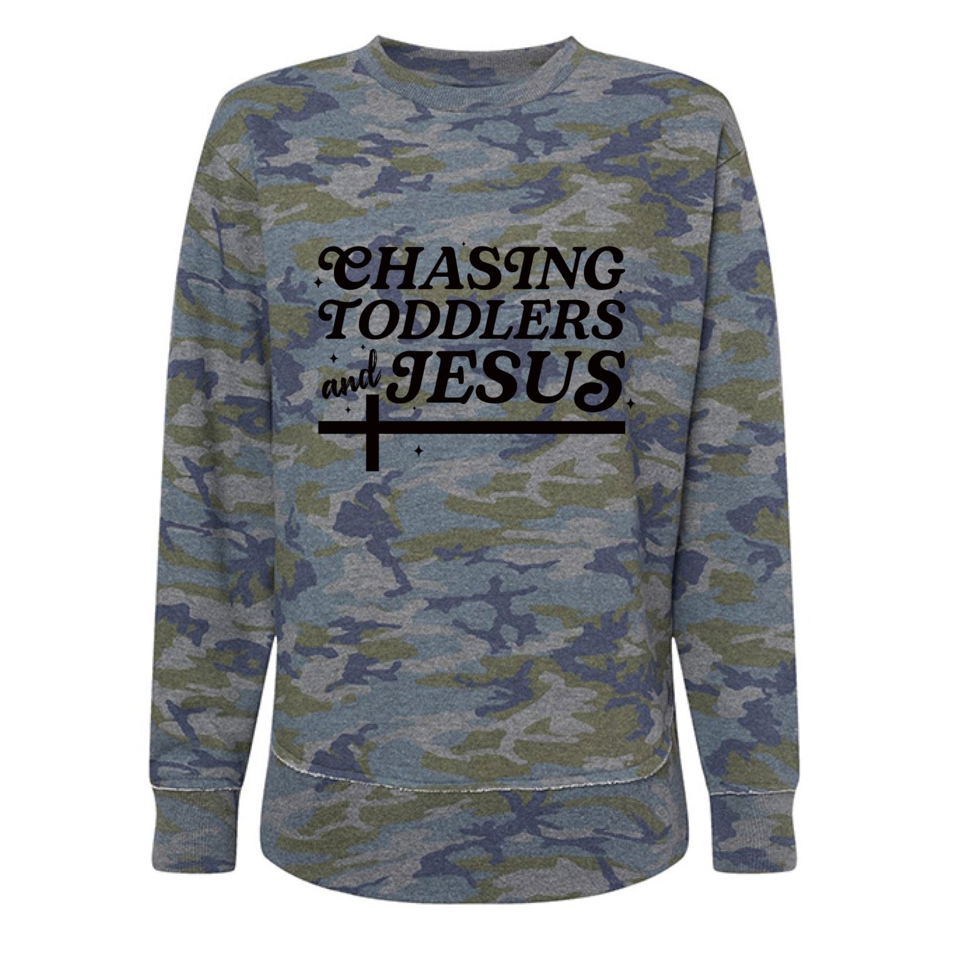 Chasing Toddlers And Him Women’s Christian Pullover Weekend Fleece Sweatshirt - ClaimedbyGodDesigns