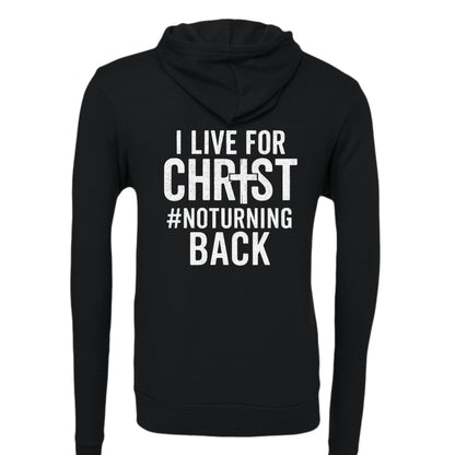 I Live For Him Unisex Christian Fleece Full - zip Hooded Sweatshirt - ClaimedbyGodDesigns