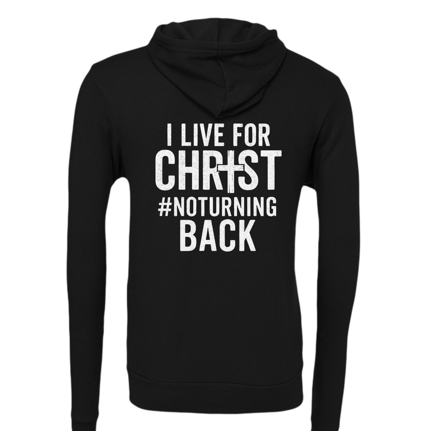 I Live For Him Unisex Christian Fleece Full - zip Hooded Sweatshirt - ClaimedbyGodDesigns