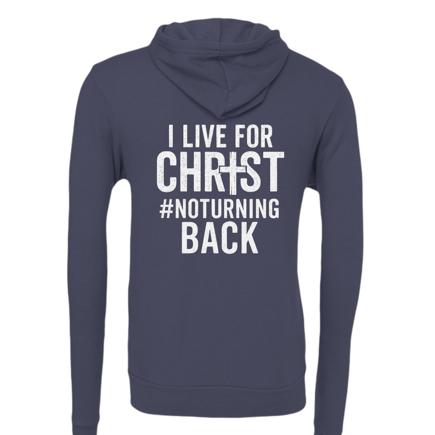 I Live For Him Unisex Christian Fleece Full - zip Hooded Sweatshirt - ClaimedbyGodDesigns