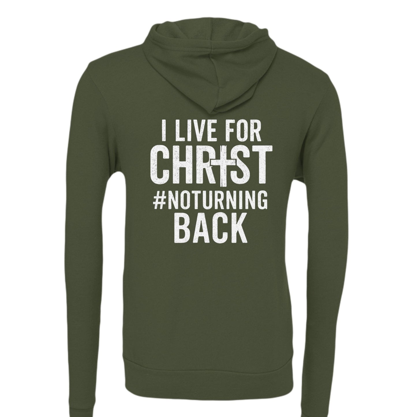 I Live For Him Unisex Christian Fleece Full - zip Hooded Sweatshirt - ClaimedbyGodDesigns