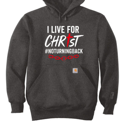 No Turning Back Men's Christian Pullover Heavyweight Hooded Sweatshirt - ClaimedbyGodDesigns