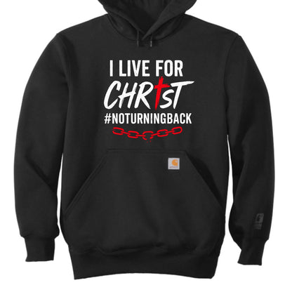 No Turning Back Men's Christian Pullover Heavyweight Hooded Sweatshirt - ClaimedbyGodDesigns