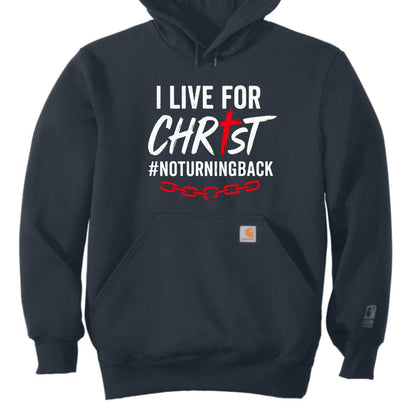 No Turning Back Men's Christian Pullover Heavyweight Hooded Sweatshirt - ClaimedbyGodDesigns