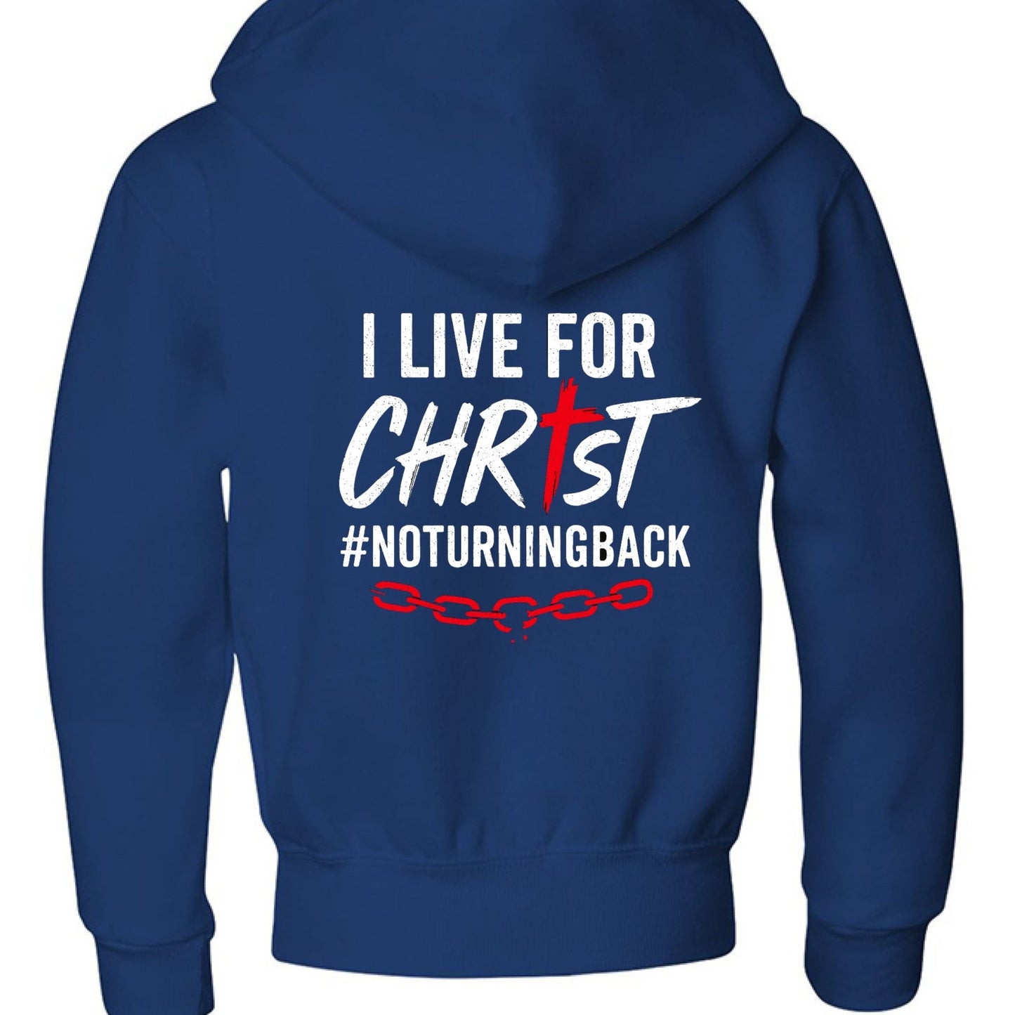 I Live For Him Youth Christian Fleece Full - Zip Hooded Sweatshirt - ClaimedbyGodDesigns