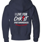 I Live For Him Youth Christian Fleece Full - Zip Hooded Sweatshirt - ClaimedbyGodDesigns