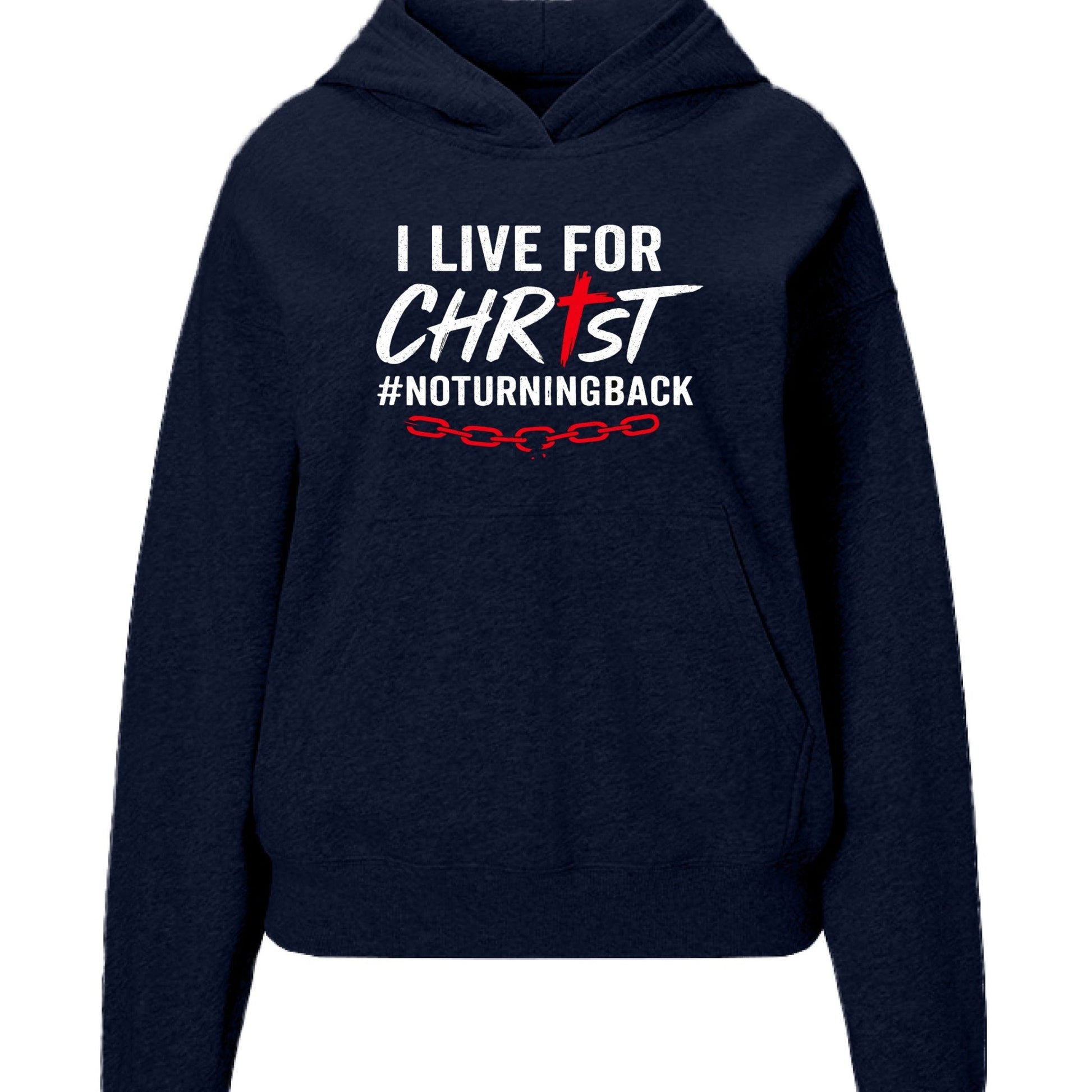 I Live For Him Women's Christian Pullover Hooded Sweatshirt - ClaimedbyGodDesigns