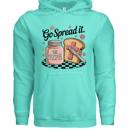 Go Spread The Gospel Women’s Christian Pullover Hooded Sweatshirt - ClaimedbyGodDesigns