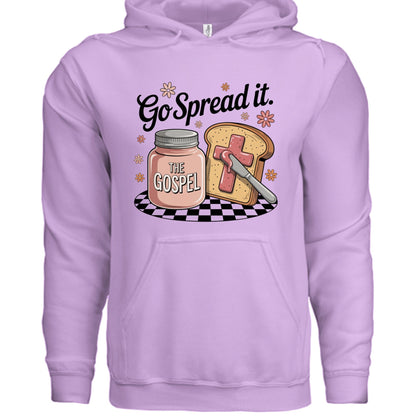 Go Spread The Gospel Women’s Christian Pullover Hooded Sweatshirt - ClaimedbyGodDesigns