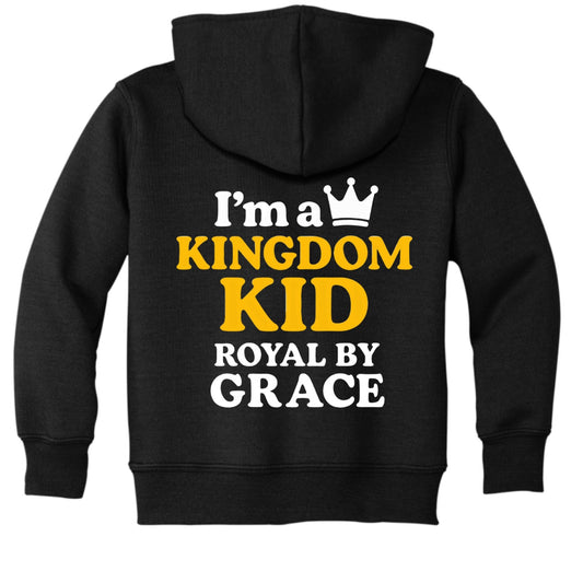 I'm A Kingdom Kid Royal by Grace Toddler Christian Pullover Hooded Sweatshirt - ClaimedbyGodDesigns