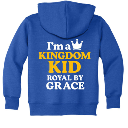 I'm A Kingdom Kid Royal by Grace Toddler Christian Pullover Hooded Sweatshirt - ClaimedbyGodDesigns