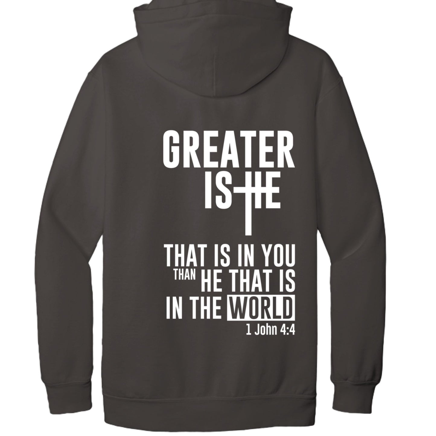 Greater Is He Unisex Christian Pullover Hooded Sweatshirt - ClaimedbyGodDesigns
