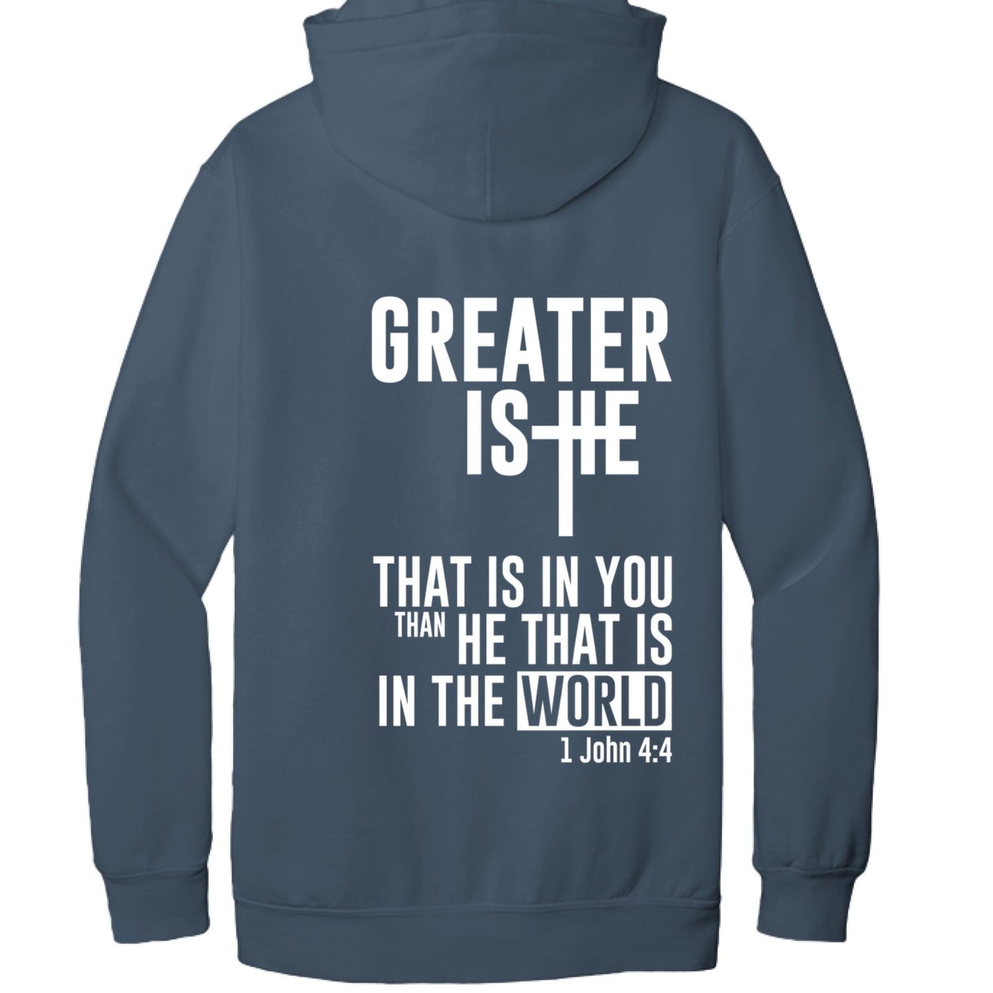 Greater Is He Unisex Christian Pullover Hooded Sweatshirt - ClaimedbyGodDesigns