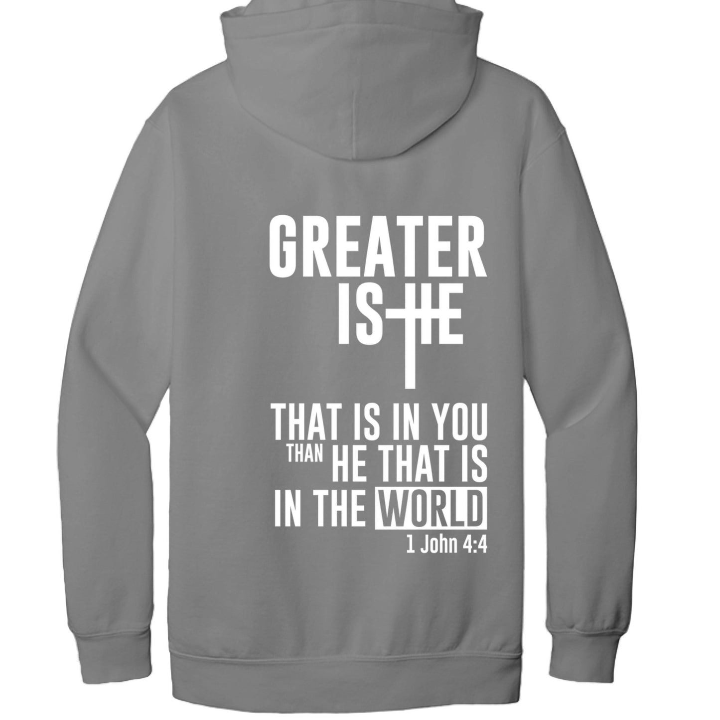 Greater Is He Unisex Christian Pullover Hooded Sweatshirt - ClaimedbyGodDesigns