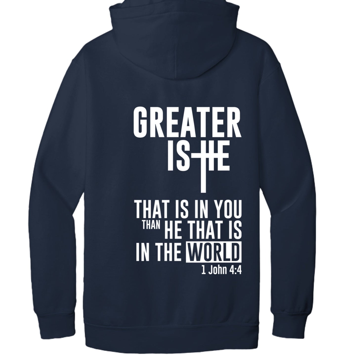 Greater Is He Unisex Christian Pullover Hooded Sweatshirt - ClaimedbyGodDesigns