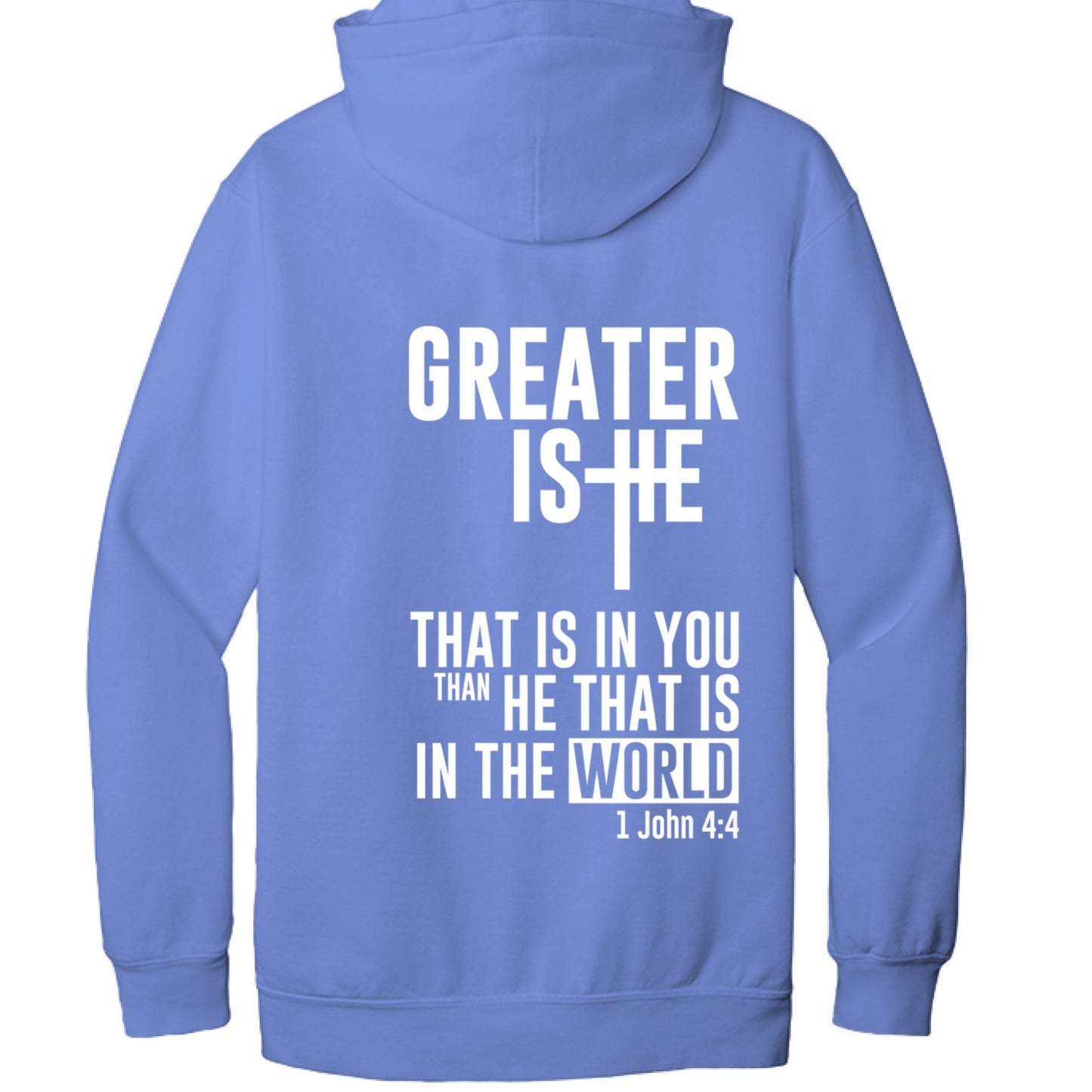 Greater Is He Unisex Christian Pullover Hooded Sweatshirt - ClaimedbyGodDesigns