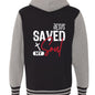 He Saved My Soul Men’s Christian Full - Zip Varsity Hooded Sweatshirt - ClaimedbyGodDesigns
