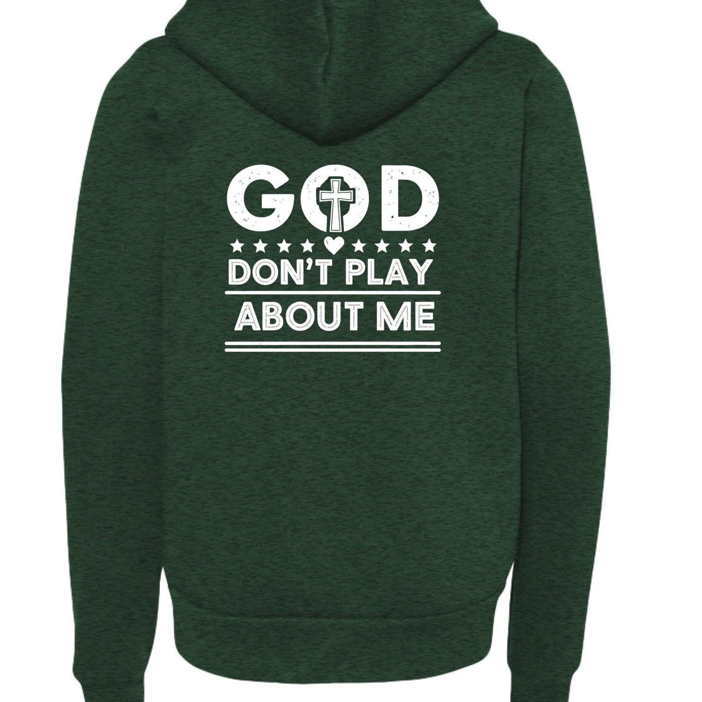 He Doesn’t Play About Me Youth Christian Full - Zip Hooded Sweatshirt - ClaimedbyGodDesigns