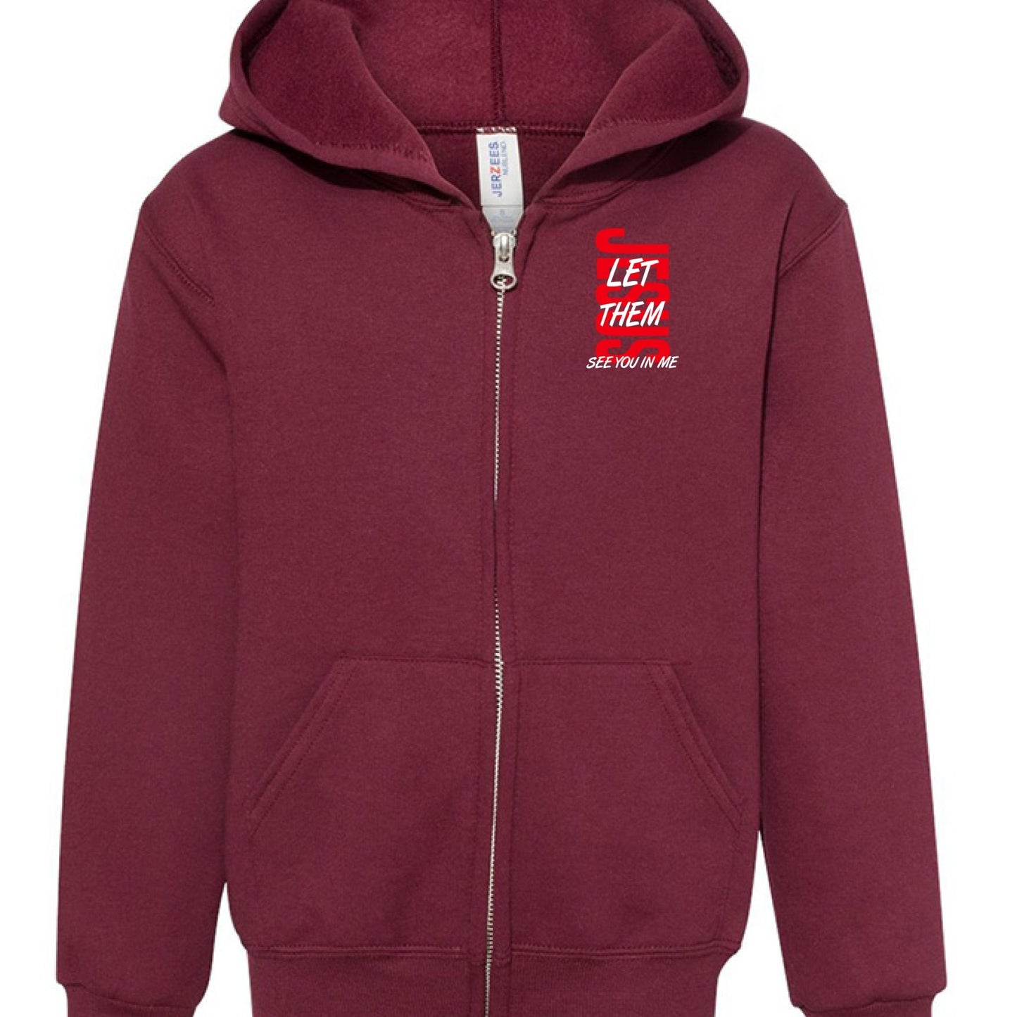 Let Them See You In Me Youth Christian Full - Zip Hooded Sweatshirt - ClaimedbyGodDesigns