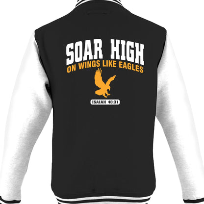 Soar High Men’s Christian Heavyweight Letterman Jacket - ClaimedbyGodDesigns