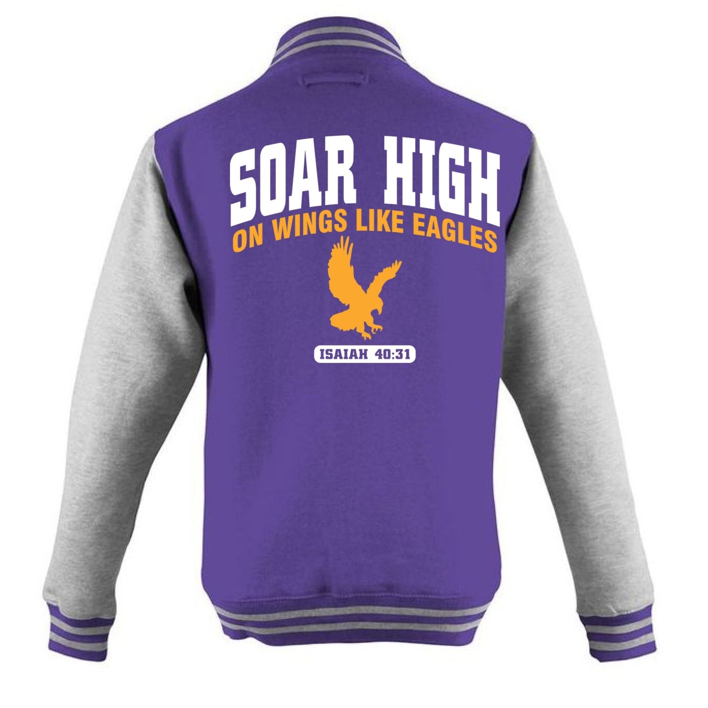 Soar High Men’s Christian Heavyweight Letterman Jacket - ClaimedbyGodDesigns