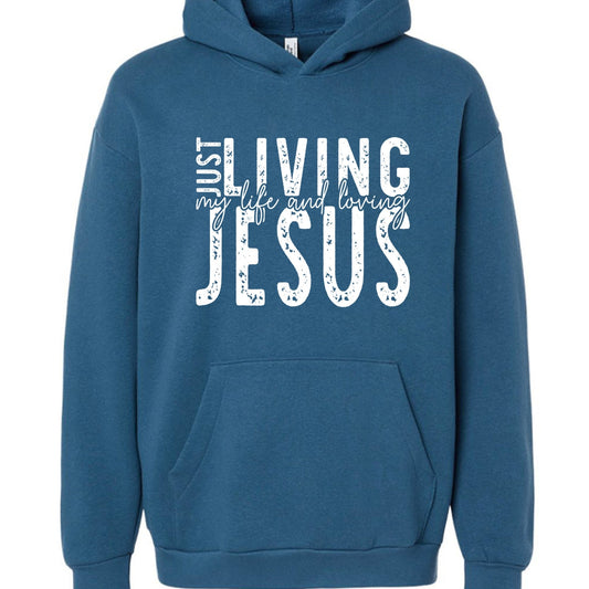 Just Loving Him Unisex Christian Pullover Hooded Sweatshirt - ClaimedbyGodDesigns